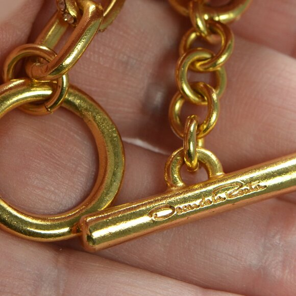 Oscar de la Renta Crystal Star & Moon Charm Bracelet - Picture 7 of 8